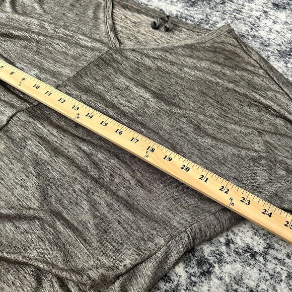 Anthropologie Gray Marled Dolman Sleeve V-Neck Top Knit T-Shirt Blouse Sz Small - Picture 6 of 7